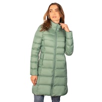 Chamarra Larga Capitonada Para Mujer Con Capucha Desmontable Greenlander Verde