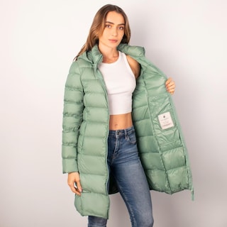 Foto 3 | Foto 3 | Chamarra Larga Capitonada Para Mujer Con Capucha Desmontable Greenlander Verde