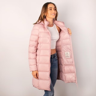 Foto 4 | Foto 4 | Chamarra Larga Capitonada Para Mujer Con Capucha Desmontable Greenlander Rosa