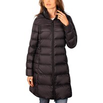 Chamarra Larga Capitonada Para Mujer Con Capucha Desmontable Greenlander Negro