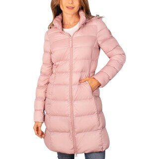 Foto 1 | Foto 1 | Chamarra Larga Capitonada Para Mujer Con Capucha Desmontable Greenlander Rosa