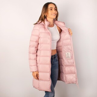 Foto 4 | Foto 4 | Chamarra Larga Capitonada Para Mujer Con Capucha Desmontable Greenlander Rosa