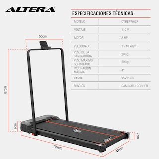 Foto 8 | Foto 8 | Caminadora Electrica Altera Homestep Plus Con Agarradera 2 Hp 1-10 Km/h