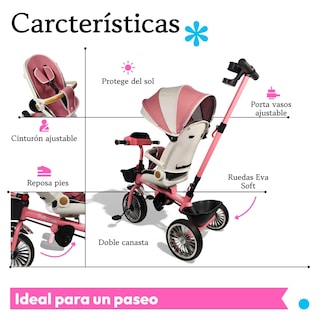 Foto 2 | Foto 2 | Triciclo Infantil The Baby Shop Rosa