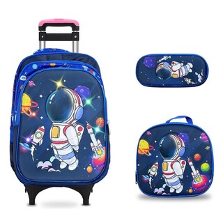 Foto 1 | Foto 1 | Mochila Escolar Set 3 Piezas Con Luz Ruedas Lochera Lapicera