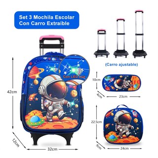 Foto 2 | Foto 2 | Set 3 Mochila Con Carro Estudiante Primaria