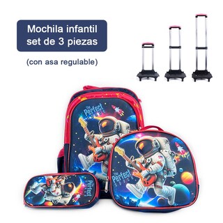 Foto 6 | Foto 6 | Set De 3 - Mochila Con Ruedas Y Luz, Lonchera Y Lapicera