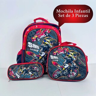 Foto 6 | Foto 6 | Kit Mochila Escolar Lonchera Lapicera Primaria Con Carrito