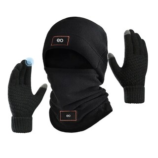 Foto 1 | Foto 1 | Gorro Negro con Bufanda y Guantes