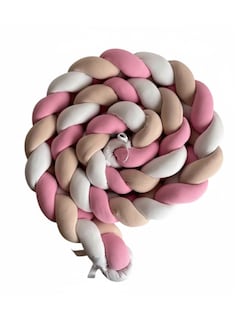 Foto 1 | Foto 1 | Cojín Protector De Cuna Bebé Personalizado 4 Mts Rosa Beige Liso Rosa