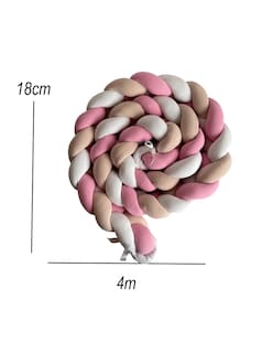 Foto 4 | Foto 4 | Cojín Protector De Cuna Bebé Personalizado 4 Mts Rosa Beige Liso Rosa