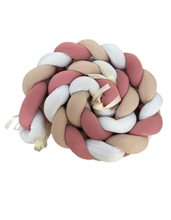 Foto 1 | Foto 1 | Protector De Cuna 2 Mts Rosa Beige blanco Bebé Trenza Liso Multicolor