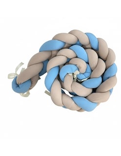 Foto 1 | Foto 1 | Protector Cuna Trenza Bebé Proteccion Barandal Colecho 2 Mts Liso Azul Acero