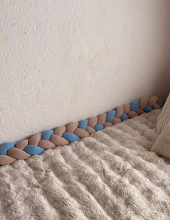 Foto 2 | Foto 2 | Protector Cuna Trenza Bebé Proteccion Barandal Colecho 2 Mts Liso Azul Acero