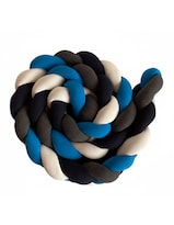 Protector Trenza Cuna Cama 4 Tubos 4 Mts Azul Bebé Esquinas Liso Multicolor