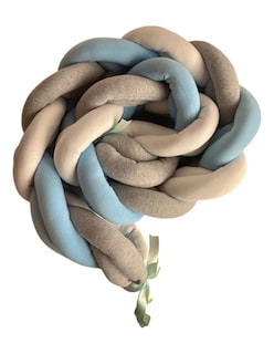 Foto 1 | Foto 1 | Protector Cuna Trenza 6 Tubos 2 Mts Bumper Bebe Azul Gris Liso Azul Acero