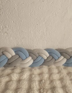 Foto 2 | Foto 2 | Protector Cuna Trenza 6 Tubos 2 Mts Bumper Bebe Azul Gris Liso Azul Acero