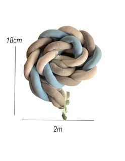 Foto 4 | Foto 4 | Protector Cuna Trenza 6 Tubos 2 Mts Bumper Bebe Azul Gris Liso Azul Acero