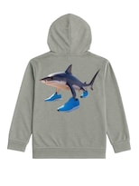 Hoodie Zyro Kids 1203 Gris Tiburón Brainrot Para Niño