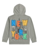 Hoodie Zyro Kids 1203 Gris New York Multicolor Para Niño