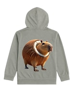 Hoodie Zyro Kids 1203 Gris Capibara Coco Brainrot Para Niño