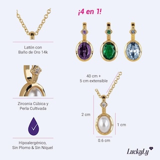 Foto 7 | Foto 7 | Collar Luckyly Alea Baño de Oro 14k con Dijes