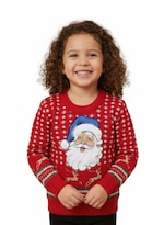 Suéter Navideño Navidal Con Bordado De Santa Claus Tejido Premium Unisex