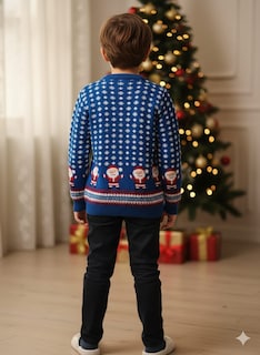 Foto 4 | Foto 4 | Suéter Navideño Navidal Con Bordado De Mickey Mouse Tejido Premium Infantil Unisex
