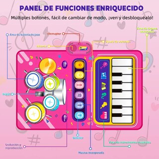 Foto 4 | Foto 4 | Tapete Piano Musical Para Niño Modelo Rosa
