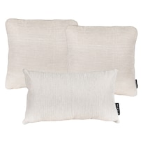 Set De 3 Cojines Dicasa Delta Zita Color Crema(1 Rectangular Y 2 Cuadrados Grandes)