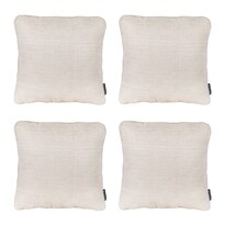 Set De 4 Cojines Dicasa Zita Color Crema Cuadrado Grande