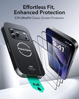 Foto 2 | Foto 2 | Protector De Pantalla Esr Para Iphone 17 Pro Paquete De 3 Cubierta Completa 9h - Venta Internacional.