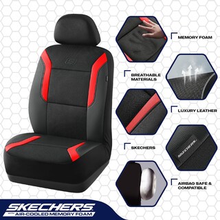 Foto 4 | Foto 4 | Fundas De Asiento De Coche De Espuma Viscoelástica Compatibles Con Airbag Skechers Color Rojo - Venta Internacional.