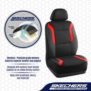 Foto 5 | Foto 5 | Fundas De Asiento De Coche De Espuma Viscoelástica Compatibles Con Airbag Skechers Color Rojo - Venta Internacional.