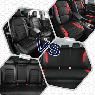 Foto 7 | Foto 7 | Fundas De Asiento De Coche De Espuma Viscoelástica Compatibles Con Airbag Skechers Color Rojo - Venta Internacional.