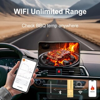 Foto 2 | Foto 2 | Termómetro Inalámbrico Para Carne Bbqovn Wifi Bluetooth 7 Sensores - Venta Internacional.