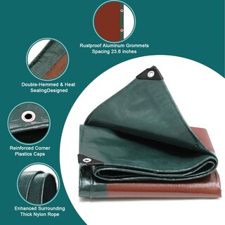 Foto 3 | Foto 3 | Lona Cscri De 10 X 12 Pies 16 Mm Resistente Al Agua Verde Y Marrón - Venta Internacional.