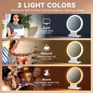 Foto 3 | Foto 3 | Espejo De Maquillaje Auxmir Con Aumento De 1x/30x Con Luz De 2000 Mah - Venta Internacional.