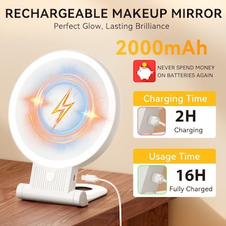 Foto 6 | Foto 6 | Espejo De Maquillaje Auxmir Con Aumento De 1x/30x Con Luz De 2000 Mah - Venta Internacional.