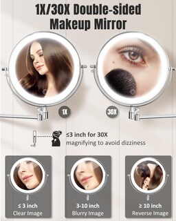 Foto 2 | Foto 2 | Espejo De Maquillaje Vfd 30x/1 X Montado En La Pared Recargable 20 Cm - Venta Internacional.