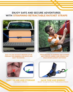 Foto 5 | Foto 5 | Correas De Trinquete Strapinno Retráctiles Automáticas 1 Pulgada X 6 Pies 680 Kg - Venta Internacional.