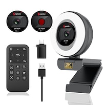 Cámara Web Angetube 2k Streaming Con Anillo De Luz Mando A Distancia Y Funda - Venta Internacional.
