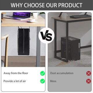 Foto 2 | Foto 2 | Soporte Para Cpu Feyrun Para Colocar Debajo Del Escritorio Antiarañazos Negro - Venta Internacional.