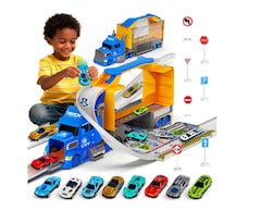 Camión De Juguete Con Pista Circular Azul