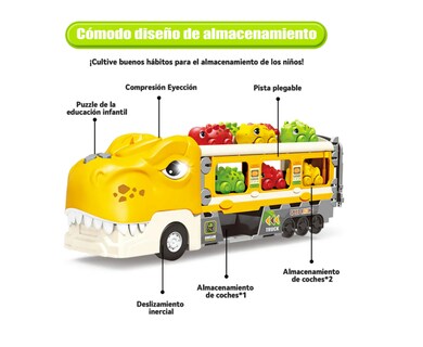 Foto 2 | Foto 2 | Juguete Dinosaurio Transformer 7 En 1 Para Niños Color Amarillo