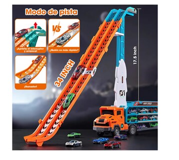Foto 4 | Foto 4 | Camión De Juguete Con Pista Elevable Y 6 Coches