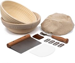 Set Para Hornear Pan De Masa Madre Kook Con 2 Banneton De Ratán De 23 Cm - Venta Internacional.