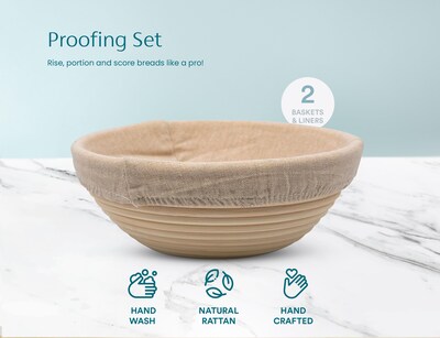 Foto 7 | Foto 7 | Set Para Hornear Pan De Masa Madre Kook Con 2 Banneton De Ratán De 23 Cm - Venta Internacional.