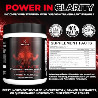 Foto 5 | Foto 5 | Polvo Para Antes Del Entrenamiento Revsci Violence Stim Free Sandía 25 Dosis - Venta Internacional.