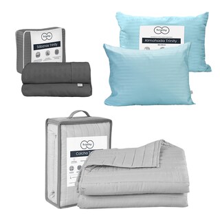 Foto 1 | Foto 1 | Colcha Trinity Color Gris Perla Individual + Sábanas Trinity + Almohada Trinity